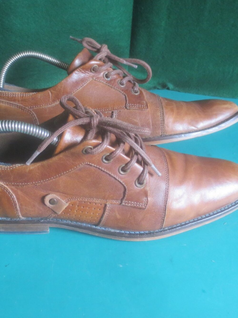 Handcrafted Lavorazione Artigianale Brown Soft Leather Lace Dress Casual Shoes